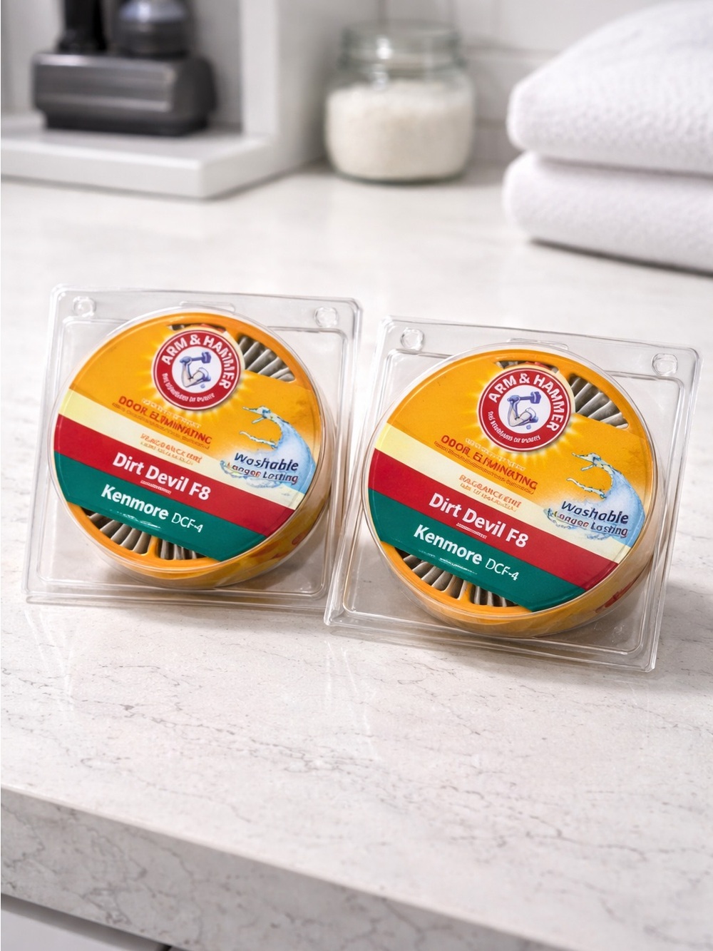 NWT Arm & Hammer Odor Eliminating Filter Dirt Devil F8 - Kenmore DCF-4 - 2 Pack